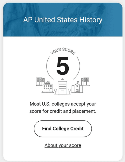 AP U.S. History user AP score details